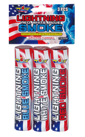 Lightning Red, White, Blue Smoke